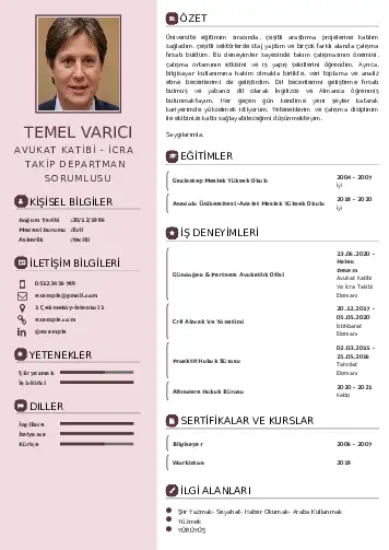 Hukuk Sekreteri Cv Örnekleri cv indir